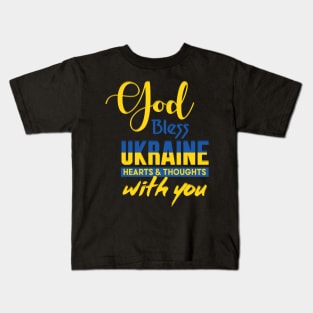 Ukraine Flag, God Bless Ukraine Kids T-Shirt